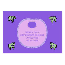 Baby Bib Birth Announcement Cards
