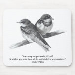 Baby Birds: Bible Verse: Psalms: Pencil Realism mousepads