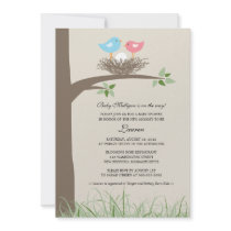 Baby Bird's Nest Baby Shower Custom Invitations