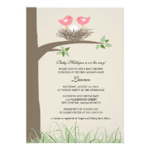 Baby Bird's Nest - Lesbian Couple Baby Shower Personalized Announcement