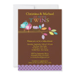 Baby Birds Nest Twins Baby Shower Invitations