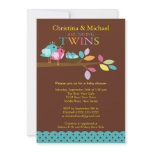 Baby Birds Nest Twins Baby Shower Invitations