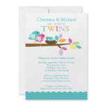 Baby Birds Nest Twins Baby Shower Invitations