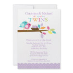 Baby Birds Nest Twins Baby Shower Invitations