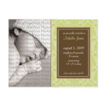 Baby Birth Announcement Baroque Vintage Seagrass