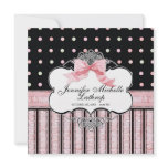 Baby Birth Announcement - French Bow Dot Swirl v3