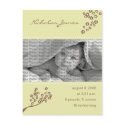 Baby Birth Announcement Khaki Branch Design postcards