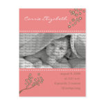 Baby Birth Announcement Pink Branch Design postcards