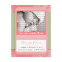 Baby Birth Announcement Pink Polka Dots postcards