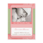 Baby Birth Announcement Pink Polka Dots postcards