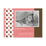 Baby Birth Announcement Pink Polka dots postcards