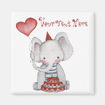 Baby Birthday Elephant Magnet