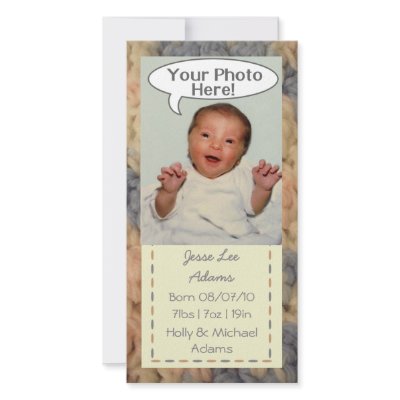 Baby Blanket Photo Card Announcement by JillsPaperie