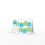 BABY Blocks Blue Green Thank You Card