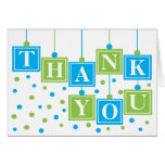 BABY Blocks Blue Green Thank You Card