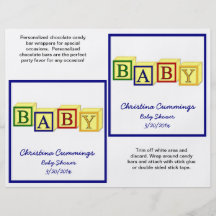 Baby Blocks Candybar Wrappers (Primary) Full Color Flyer