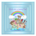 BABY BLUE ARK 1ST BIRTHDAY INVITATION