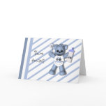 Baby Blue Bear and Blue Tractor Card