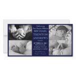 Baby Blue Birth Announcement Collage (boy) photo cards