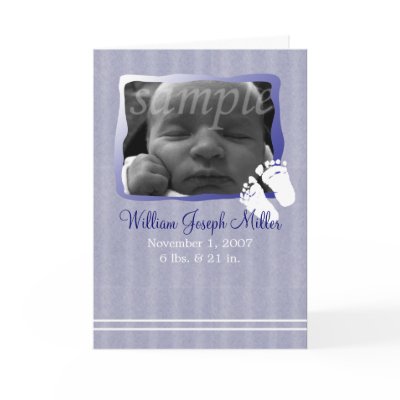 Baby Blue Birth Announcement  - Customise Cards by thebabystore