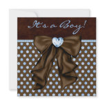 Baby Blue Brown Baby Boy Shower invitations