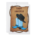 baby blue cowboy boots western mummy baby shower personalised invites