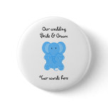 Baby blue elephant button