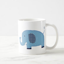 Baby Blue Elephant Coffee Mugs