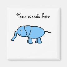 Baby blue elephant fridge magnet