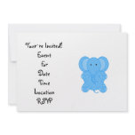 Baby blue elephant personalized invitation