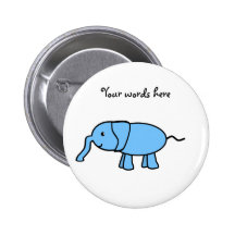 Baby blue elephant pinback button