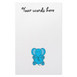 Baby blue elephant custom stationery