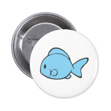 Baby Blue Fish Swimming Button