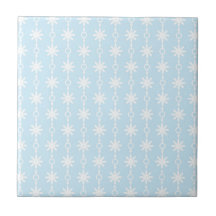Baby Blue Floral and Circle Print Tile