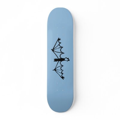 Baby Blue Funny Little Bat Custom Skate Board by VoXeeD
