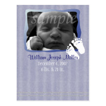 Baby Blue Glitter Frame Postcard -.Customise