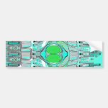 Baby blue green superfly design bumper sticker