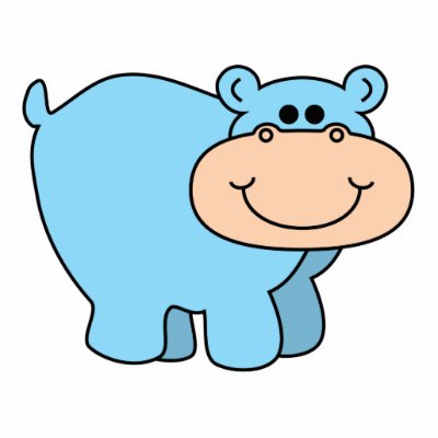 baby blue hippo photo cut out by doonidesignsanimals