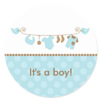 Baby Blue Laundry Line Stickers