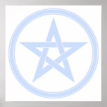 Baby Blue Pentacle Pentagram Print