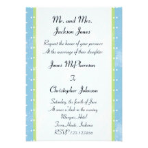 Baby Blue Poka Dot Wedding Invitation