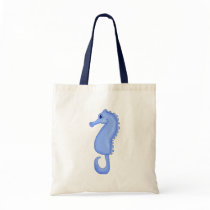 Baby Blue Seahorse Tote Bag