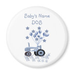 Baby Blue Tractor with Balloons Magnet
