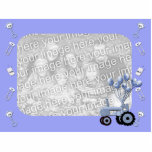 Baby Blue Tractor with Balloons Photo Sculpture