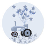 Baby Blue Tractor with Balloons Stickers