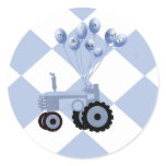 Baby Blue Tractor with Balloons Stickers