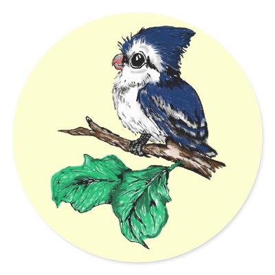 Baby Bluejay Stickers by natures_edge