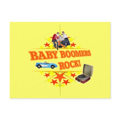 Baby Boomers Rock Postcard by sagart1952
