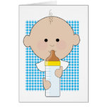 Baby Bottle Boy Greeting Cards