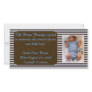 Baby Boy Announcement - Brown and Blue Personalized Photo Card